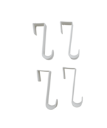 4-Pack White Plastic Over The Door Hooks 4.5 in. for Hanging Clothes &amp; T... - $7.22