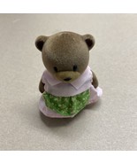 Li&#39;l Woodzeez Bear Family Girl Bear In Pink &amp; Green Dress Dressed - $5.89