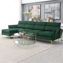 Esher L-Shape Convertible Sectional Sofa Couch in Flannel Fabric - £882.36 GBP