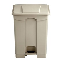 Safco Products Plastic Step-On Trash Can 9922TN, Tan, Hands-Free Disposal, 17-Ga - £79.69 GBP