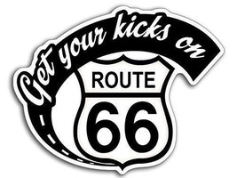 4&quot; Get Your Kicks On Route 66 Bumper Car Sticker Decal Made In Usa - £12.68 GBP