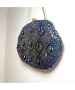 Vintage 1950 s Black Beaded Purse Evening Bag Exquisite Mint Lining - $61.53 CAD