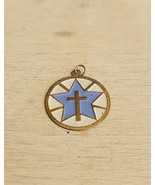 Vintage Religious Charm Pendant Star Crucifix Cross 1960 - $27.22 CAD