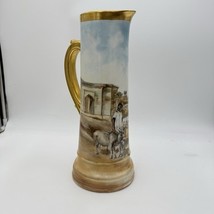 T&amp;V Limoges France Hand Painted Pitcher Signed By Woodrow 1899 14.5” Donkey - $495.00