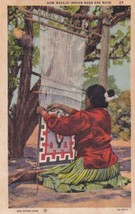 Navajo Indian Woman Making A Rug Postcard D29 - £2.36 GBP