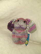 Knitted Handmade Scrappy Stuffed Animal &quot;Sock&quot; Bunny Rabbit - £26.16 GBP