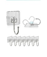 Acrylic Adhesive Hooks for Hanging Heavy Duty 8 Pack Transparent - £4.68 GBP
