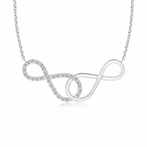 Interlocking Diamond Sideways Infinity Necklace in Silver (IJI1I2, Size- 0.9MM) - $176.77