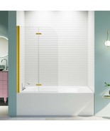 Frameless Pivot Tub Door, 34x58&quot;, Brushed Gold - $4,605.77 MXN