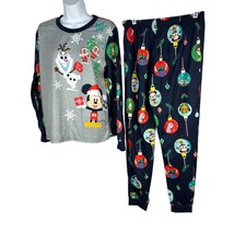 Disney 100 Womens Mickey &amp; Olaf Christmas Pajama Set Size Small - $19.32