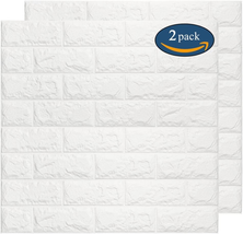 Arthome Brick Wall Panels 2 Pcs Covers 7.7 Sq.Ft,Peel and Stick 3D Wallpaper,Sel - £21.63 GBP