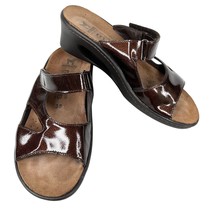 Mephisto Mobils Candy Slip On Sandals 38 Brown Patent  - $49.49