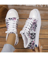 Women Shoes Size US 8.5 Low Top Sneakers EU39.5 Multicolor Trendy Skull ... - £31.90 GBP