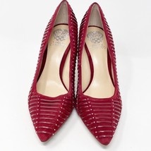 Vince Camuto Womens Burgundy Woven Leather Silver Studded Heel Pumps, Si... - $34.60