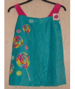 NWT GIRLS 3C4G $35 BLUE W/ LOLLIPOPS TERRY COVERUP WRAP DRESS  SIZE S/M ... - €20,26 EUR