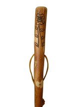 Flower Walking Stick Carving with Vines, Custom Height 60&quot;, Strong Hardwood - £63.92 GBP