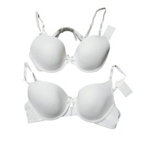 White T Shirt Bra Set Of 2 Womens Size 36B Soft Cups - $14.84