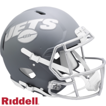 New York Jets Helmet Riddell Authentic Full Size Speed Style Slate Alternate - $372.99