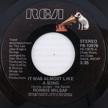 Ronnie Milsap – It Was Almost Like A Song/It Don&#39;t Hurt 45rpm Record PB-10976 - £2.56 GBP