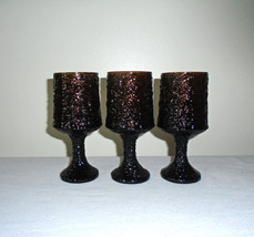 Lenox Impromptu Brown Water Glasses Goblets Set of Three Hand Blown 1974... - $24.75
