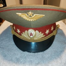 Vintage Size 57 USSR Soviet Army Ceremonial Collectible 1991 Visor Army Hat - $390.44