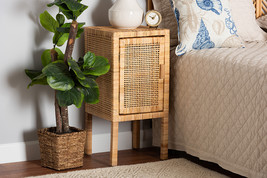 Perry Natural Brown Rattan 1-Door Nightstand - $173.00