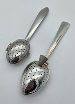 Vintage Set of 2 Metal Tea Infuser Spoons Loose Leaf Strainer Preloved - $10.87