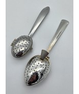 Vintage Set of 2 Metal Tea Infuser Spoons Loose Leaf Strainer Preloved - $200.92 MXN