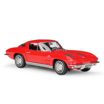 1963 Chevrolet Corvette 1/24 Scale Diecast Metal Model - Red - £24.34 GBP