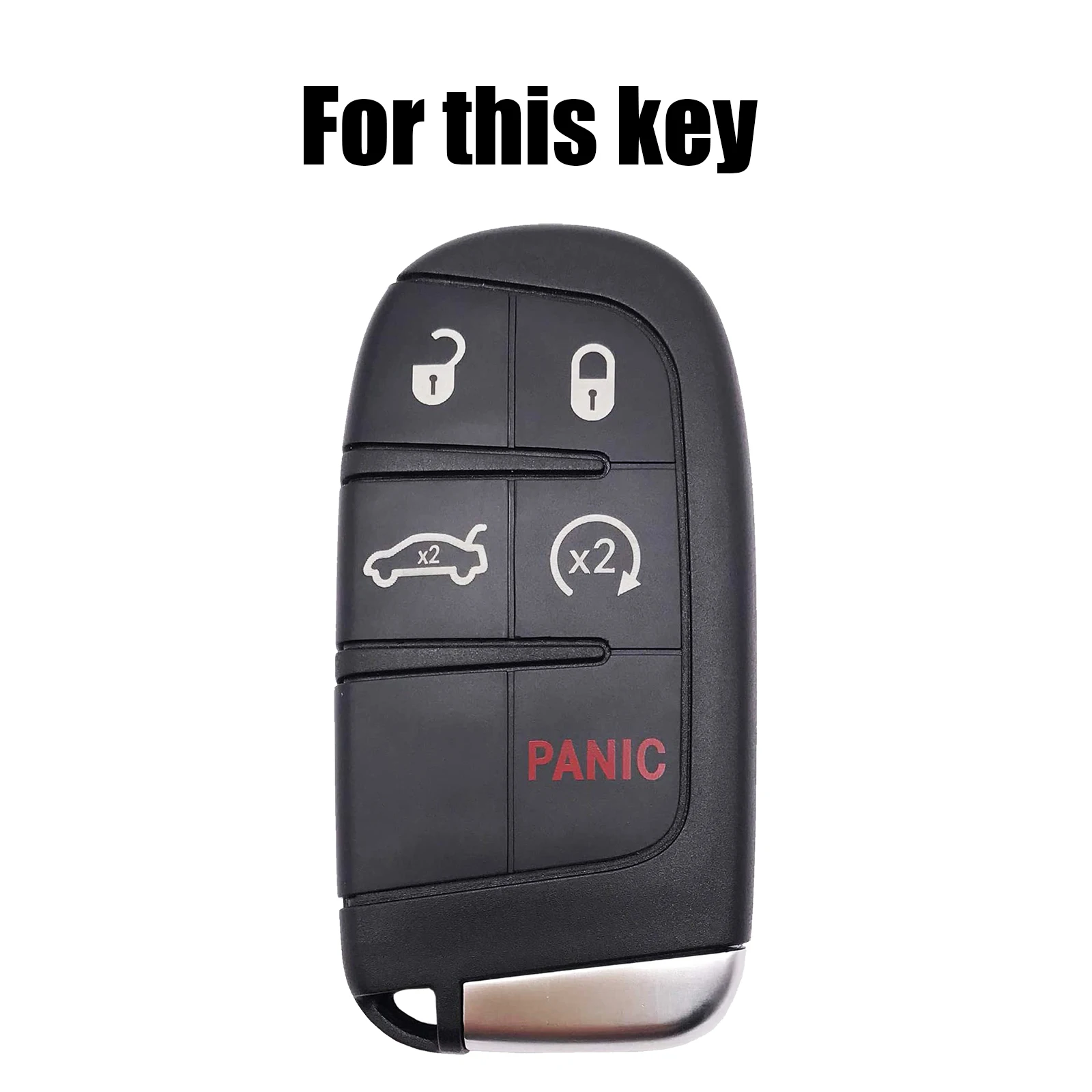 Silicone Key Case Cover for Jeep Grand Cherokee Compass Dodge Charger Chrysler - £9.96 GBP