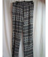 NWT BCX Printed Wide Leg Black Taupe Sz Medium Pant Elastic Waist Org 39.00 - £7.46 GBP