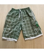 EXIST Supreme Swim Board Trunk Shorts Mens Large Plaid Green White Cargo... - $18.57 CAD