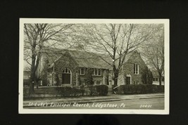 Vintage RPPC Real Photo Postcard St Luke&#39;s Episcopal Church Eddystone PA 1951 - £11.59 GBP