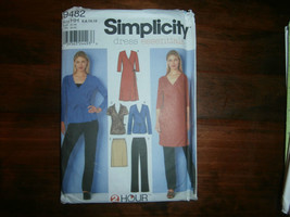 Simplicity 9482 Size 6-12 Misses&#39; Knit Dress Top Pants Skirt - £10.19 GBP