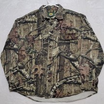 Cabela&#39;s Mossy Oak Mens Denim Shirt Size XL Long Sleeve Hunting Camouflage - £25.67 GBP