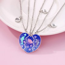 3Pcs/set Cartoon Dolphin Shell Heart Pendant Necklace for - £9.58 GBP