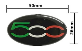 Fiat 500 Car Sticker Decal Oval Emblem Italy Vintage Style Car Accessory - €8,67 EUR