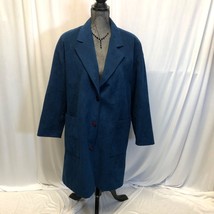 Samuel Robert By Peter Hatsi Androu Ultrasuede Coat Womens 12 Blue Lined - $29.40