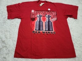 VTG Detroit Red Wings Back to Back 1998 Stanley Cup Champs T-Shirt XL NWT Flaws* - £14.48 GBP