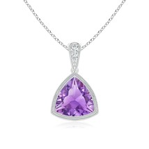 ANGARA Natural Amethyst Pendant Necklace in Silver for Women (Size-7mm) - $197.10+