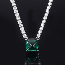 Retro 100% 925 Silver Wedding Fine Jewelry Set for Women Sugar Tower Emerald Gem - £129.92 GBP