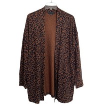 Sanctuary Lenox Leopard Print Cardigan Sweater Size LP Brown Black Lagen... - $19.79
