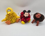 vintage koosh balls Mickey, Big Bird, Brown Monkey - $9.90