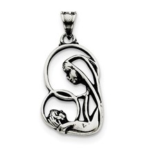 Sterling Silver Blessed Mary &amp; Child Jesus Pendant - £31.96 GBP