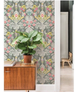 NuWallpaper Peel Stick Gray Floral Summer Love Damask Neutral Hue Accent... - $438.10 MXN