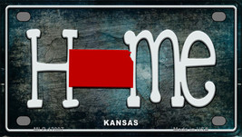 Kansas Home State Outline Novelty Mini Metal License Plate Tag - £11.68 GBP