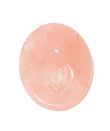 80 Cts Carved Rose Quartz Oval Extra Large Flower Loose Stone for Jewelr... - $31.38 CAD