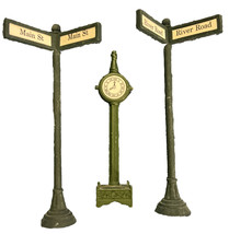 Set Of 3 Christmas Village Accessories - 2 Street Signs And A Parking Meter - $11.30