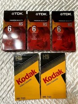 Blank TDK Kodak VHS Video Tape Recording Lot 5 Sealed T 120 Videotape Cassette - £15.18 GBP
