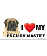 I (Heart) Love my English Mastiff Car Fridge Dog Magnet 4&quot;x8&quot; USA Waterp... - £5.34 GBP